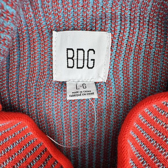 BDG Urban Outfitters Sky High Ribbed Crop Top Large Ski Retro Rainbow Mock Neck - Picture 7 of 13